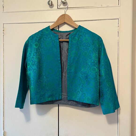 Vintage silk dress with matching jacket - Picture 6 of 9